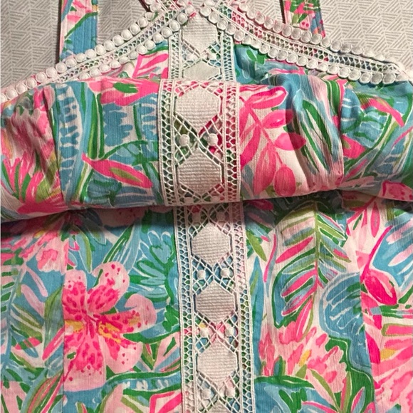 Lilly Pulitzer Vena Stretch Sheath Halter Dress in Pop Up Lily of the Jungle - Picture 9 of 13